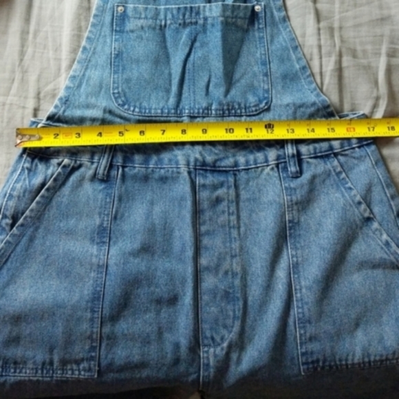 WeWoreWhat Slouchy Slit Overalls in Steel Jeans Pants Jumpsuit Wide Leg - Picture 4 of 11